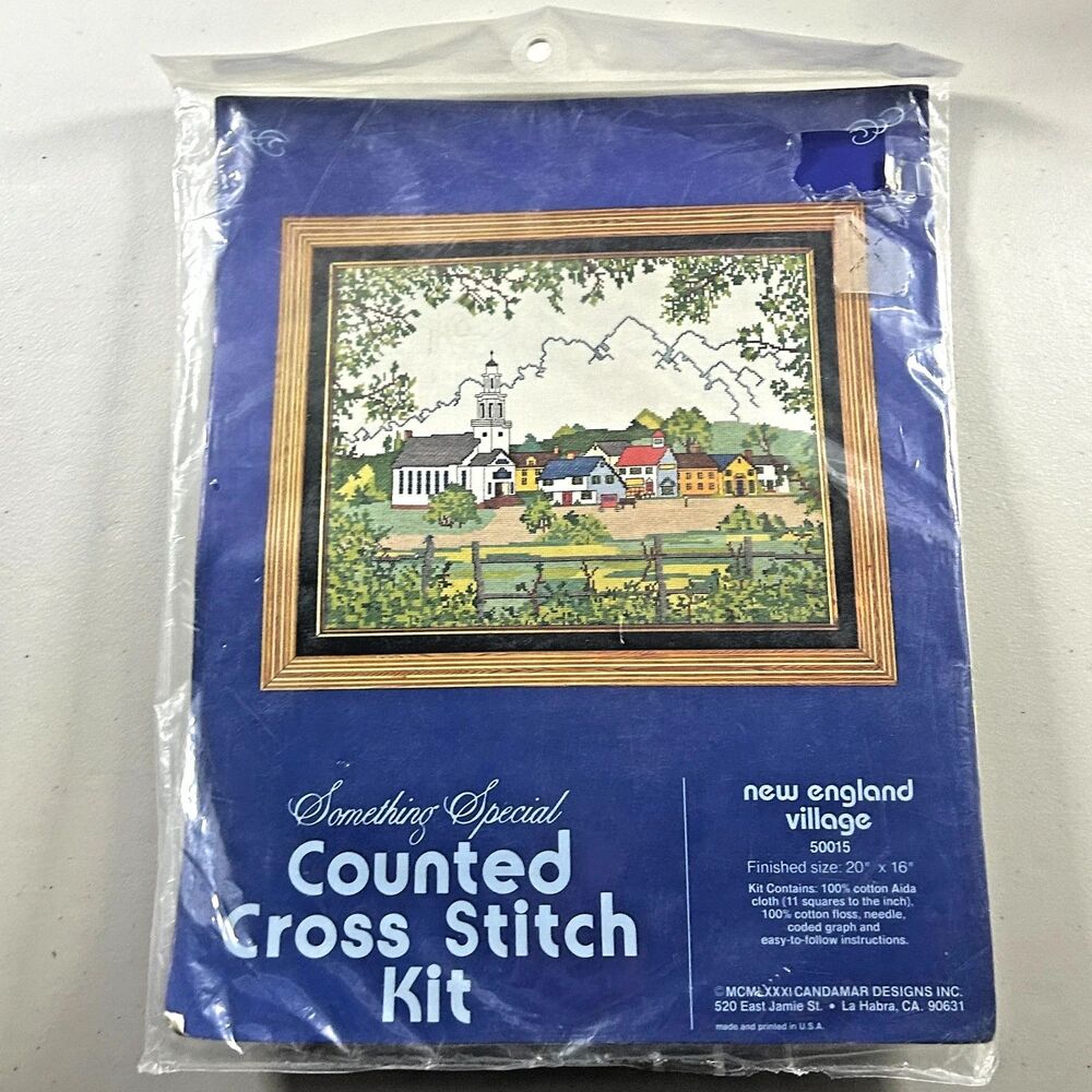 Vintage New England Village Cottage Counted Cross Stitch Kit Something Special
